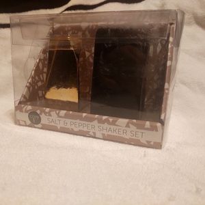 Core Kitchen Black & Gold Salt & Pepper Shakers